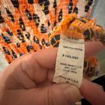 Waverly Grey Printed Dress Smocked ruched bodice size medium orange animal print Photo 5