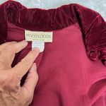 Vintage 90s Red Velvet Long Sleeve Goth Vamp Button Up Shirt Sz L Size L Photo 7