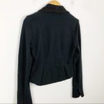 Free People  Black Tuxedo Lace Lapel Cropped Boho Blazer Size Small Photo 10