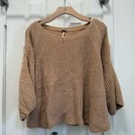 Free People  Sweater Ryanne Cropped Sweater Large Beige Tan Photo 1