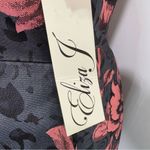 Eliza J Dark Gray and Rose Floral High Low Sleeveless Whimsigoth Formal Dress by  Photo 12