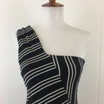 Anthropologie  Maeve Moka Striped One Shoulder Dress - small Photo 3