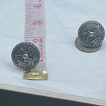 Vintage Indian Tibetan Japanese silver screw back earrings Photo 3