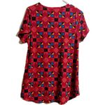 LuLaRoe ‎ Red Geometric Short Sleeve Top Photo 1