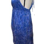Max Studio NWT  100% silk blue swirl print size medium bubble hem tie back dress. Photo 2