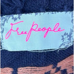 Free People Boho Western Fringe Poncho Geometric Weave Pattern Wrap Shawl OS Photo 6