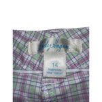 Lady Hagen  Shorts Size 14 Plaid Mid Rise 10" Inseam Golf Light Purple & Green Photo 4