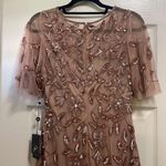 Adrianna Papell  Dress woman beaded midi tulle rose gold formal ceremony Sz 8 Photo 10