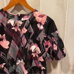 Alfani Cute ruffle woven sleeve floral cherry blossom blouse flowy boho Photo 8