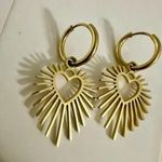 Free People Bohemian Gold Heartburst dangle Earrings Photo 8