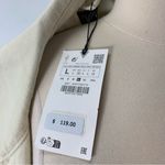 ZARA  Cotton Long Trench Coat Belted Cream White size L 8197 734 Photo 14