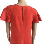 Trina Turk  Orange Crepe Chic Splash Ruffle Fully Lined Shift Dress Photo 9