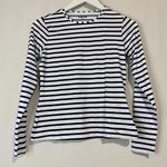 Lands' End Lands’ End Women’s Crewneck Long Sleeve Rash Guard Swim Top Blue Stripe Sz XXS Photo 0