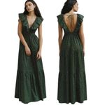 Reformation NWT Fairfield Green Floral Cotton Maxi Dress in Coriander Size 0 Photo 1