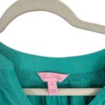 Lilly Pulitzer Elsa 100% Silk Top Green Preppy Office FLAW Womens Medium Photo 3