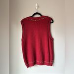 Classic Elements Classic‎ Elements Red Floral Embroidered Sweater Vest vintage med Photo 3