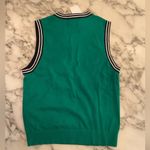 J.Crew NWT Kelly Green Navy Contrast-trim sweater shell XS holes in left seam Photo 3