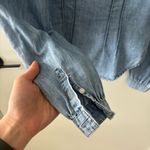 Veronica Beard  Sedona Chambray Denim Blouse Sz 4 Quiet Luxury Coastal Feminine Photo 9