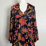 Jaase Anthropologie Boho Floral Print Flowy Hippie Bell Sleeves Blouse, Size XS Photo 0