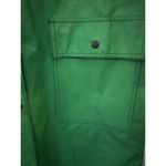 VTG 80s Lot One Inc of Boston Green Rain Coat PVC Tartan Liner Medium ROCKABILLY Photo 2