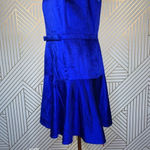 Ted Baker ‎ Maryann Velvet Ruffle Hem Dress in Blue Photo 5
