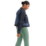 CAbi Women’s Composition Mixed Denim Button Front Jacket size large Photo 2