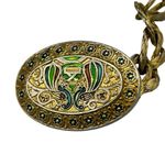 Vintage Gold Chain Belt Necklace Enamel Medallion Heavy 94g Statement Photo 13