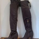 Catherine Malandrino Tie Back Over The Knee Boots Gray Faux Suede Women’s Size 7 Photo 0