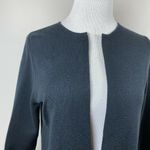 The Limited ‎ Cardigan Sweater M Black Sheer Hem Knit 3/4 Sleeve Open Front Photo 1