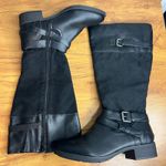 Style & Co Ashlie Wide Calf Riding Boots Size 8 Fuax Leather Black Tall NEW Photo 1