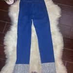 Rehab Lab denim high waisted rhinestone/chained fringe hem sz medium Blue Photo 5