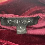 John Mark  Womens Top Burgandy Red Velvet Lace Sleeve Whimsical Goth Size Small Photo 6