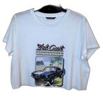 SheIn White West Coast Graphic Crop Top Size Large Photo 0