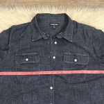 Lands' End Lands’ End stretch cotton denim belted shirt dress indigo blue XL Tall Photo 5