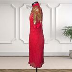 Vintage Sean 1980’s Art Deco Sequined Beaded 100% Silk Cocktail Dress Size L Red Size L Photo 5
