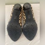 Sofft Womens Heels Pumps Size 9M Cow Hair Leather Cream Brown Zig Zag Striped Black Photo 2