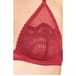 Free People Intimately  Embrace Lace Underwire Triangle Bra 32A Berry Wine NWT Photo 2