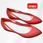 Crocs Womens Ballet Flats Shoes Size 7 Coral Red Pointed Toe Comfort Slip On Photo 0