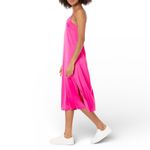 The Drop Ana Slip Dress Hot Pink Satin Midi V Neck Spaghetti Straps Size S Photo 2