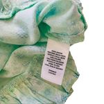 Abound  Women's Aqua Blue Floral Print Boho Ruched Crop Tank Top Large Photo 5