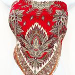 Cotton Candy LA Womens Boho Summer Strapless Tube Scarf Bandana Crop Top XS/S Red Photo 1