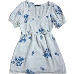 ZARA  White Openwork Eyelet Short Sleeve Mini Dress Women’s US M Photo 2