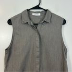 Everlane Poplin Sleeveless Button Down Grey Top Size Medium Photo 4
