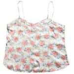 Vintage Camisole Satin Floral Tank Top Shell L Large Pink Photo 2