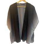 Colleen Lopez Women's Printed Topper Duster Kimono Size Medium Black Gray NWOT Photo 1