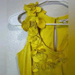 Calypso St. Barth‎ Y2K 100% Silk Flowers Decorated Yellow Mini Dress Photo 8