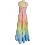 Yumi Kim Sullivan Tiered Maxi Dress Rainbow Ombré Dreamy Shiny Satin Sz M NEW Photo 7