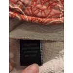 Analog Petite Coral Paisley Button Front Blazer Jacket Women's 3/4 Sleeve Orange Size M Photo 5