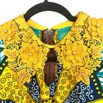 Handmade Colorful African Print Geometric Dress with Yellow Details Photo 1