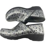 Dansko Women's XP 2.0 Grey Leopard Patent Leather Nursing Clogs Photo 2